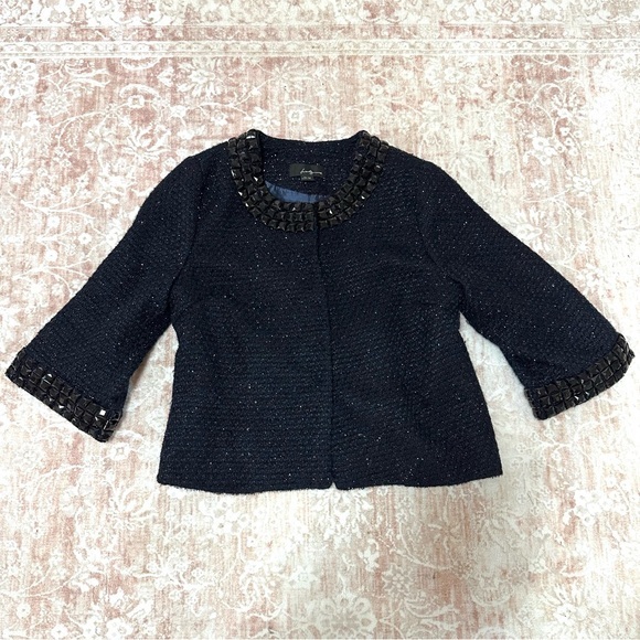 Forever 21 Jackets & Blazers - Rhinestone Navy Tweed Metallic 3/4 Sleeve Jacket